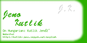 jeno kutlik business card